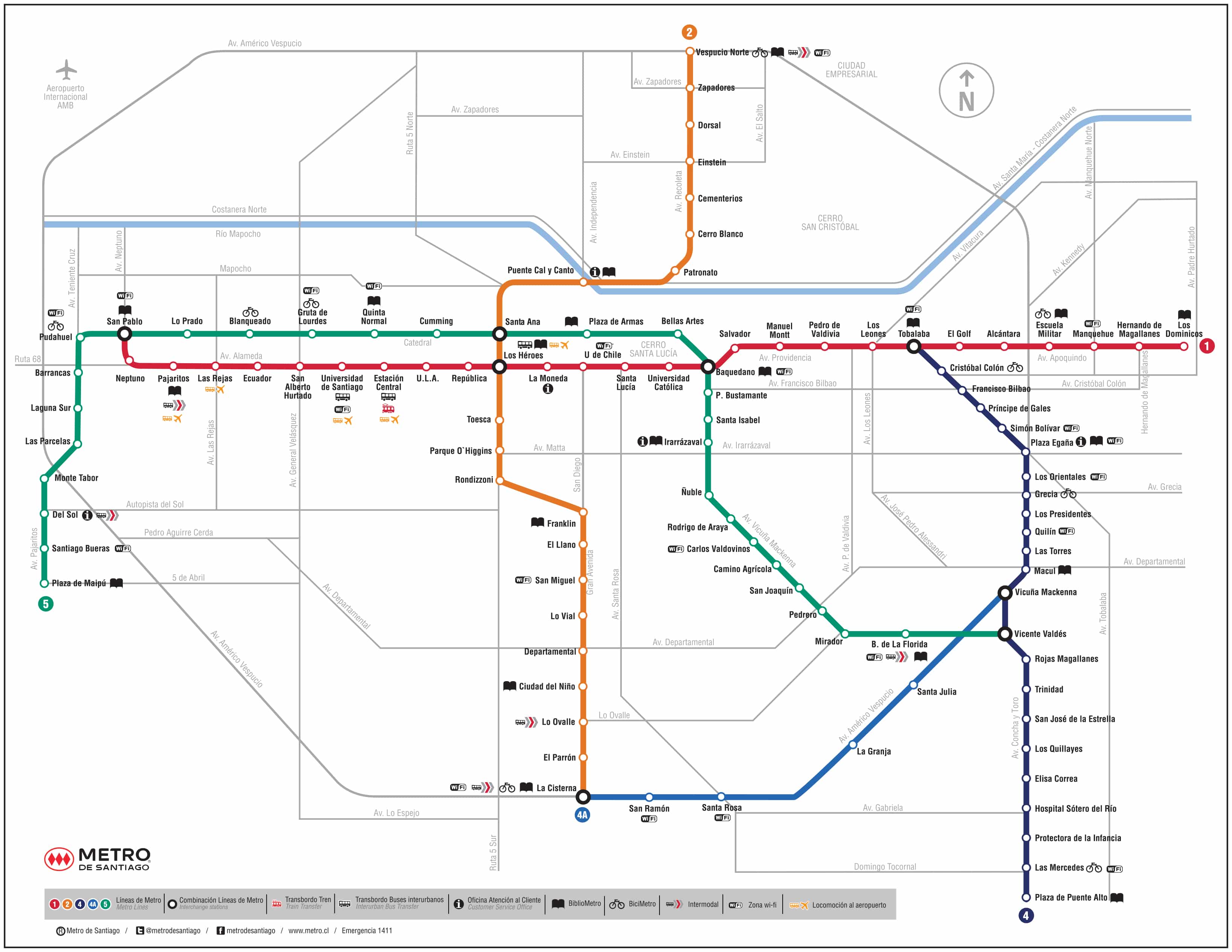 Mapa Metro Santiago 