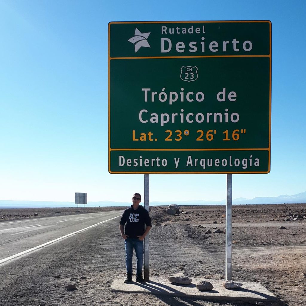 Tropico de Capricórnio no deserto do Atacama