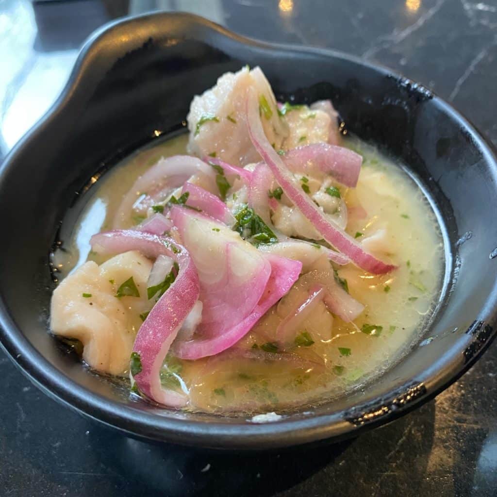 Como é o rodizio no aoyama, ceviche de peixe branco